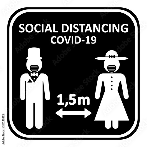Illustration of social distancing.
