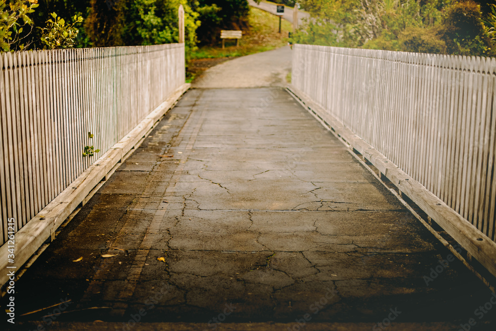 Obraz premium wooden bridge on natural background