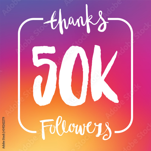 Thanks 50K followers. Social media subscriber banner