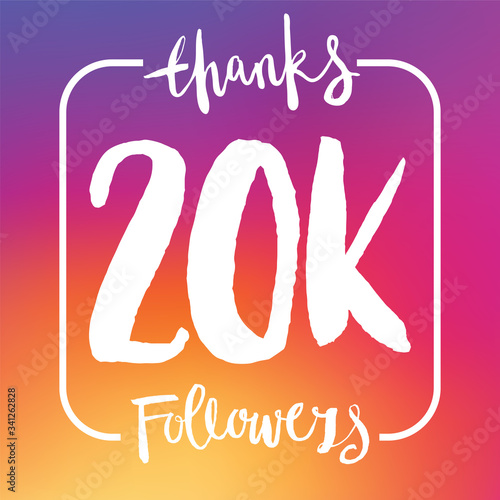 Thanks 20K followers. Social media subscriber banner