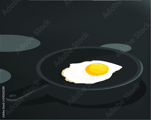 fried egg on a frying pan kitchen symbol food icon