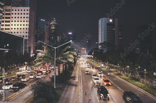 Jakarta City Traffic Ambience in Night
