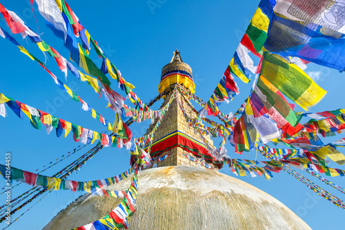Colorful Boudha stupa in Nepal