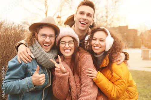 Happy friends taking selfie...