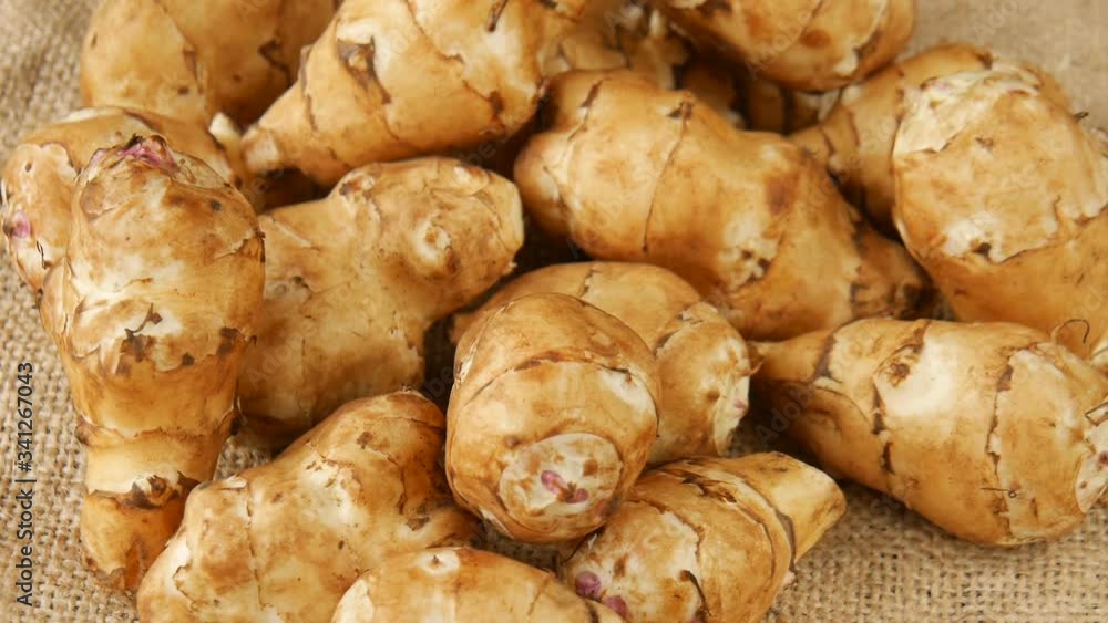 Jerusalem artichoke on the table. Jerusalem artichoke on the table.