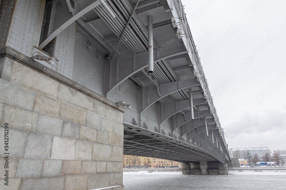 View of the Crimean bridge in Moscow, Russia.