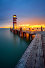 Poster Vuurtoren Avondsfeer vuurtoren Podersdorf Neusiedlersee  © photoplace