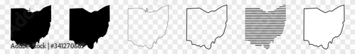Ohio Map Black | State Border | United States | US America | Transparent Isolated | Variations photo