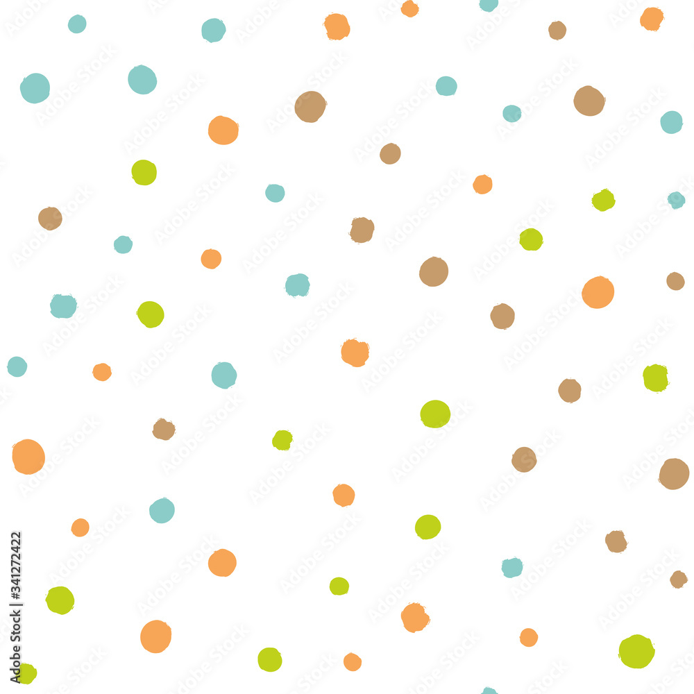 Scattered colorful brush dots. Seamless background pattern. Abstract vector wallpaper Scattered colorful brush dots. Seamless background pattern. Abstract vector wallpaper