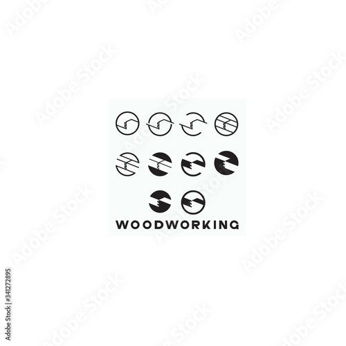 
illustration consisting of a picture of a piece of wood and the inscription "woodworking" in the form of a symbol or logo