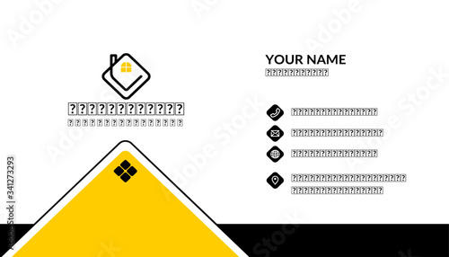 Yellow and black real estate business card  template