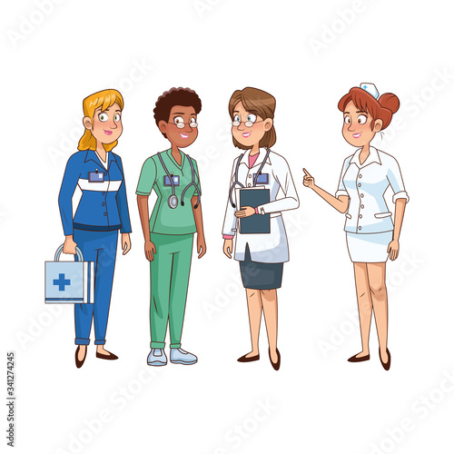 professionals medical staff workers characters photo