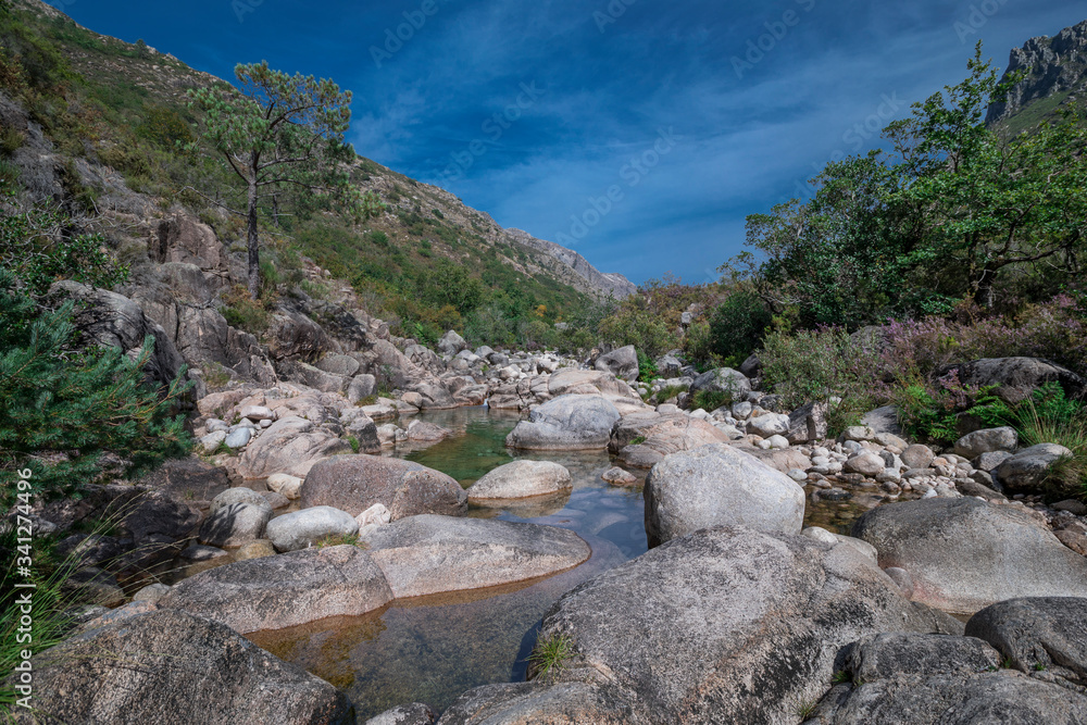 Landscape of national park Peneda-Geres with water basins and rocks, nature in North Portugal. Landscape of national park Peneda-Geres with water basins and rocks, nature in North Portugal.