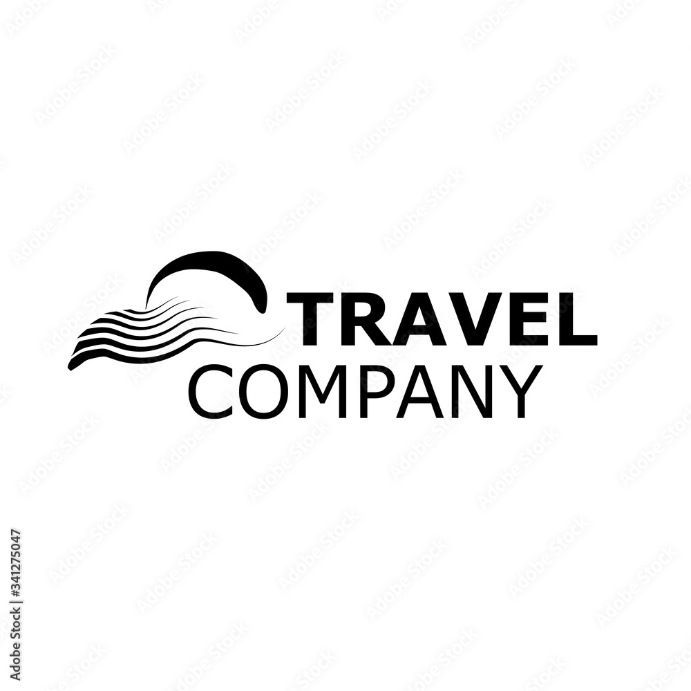 Vector Logo travel agency symbol sea on white Vector Logo travel agency symbol sea on white