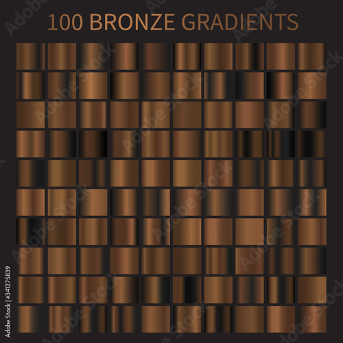 Bronze gold gradients. Collection of brown gradient illustrations for backgrounds