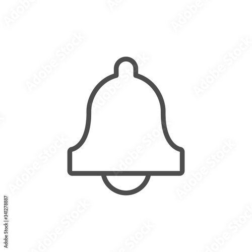 Bell line icon and alarm clock concept