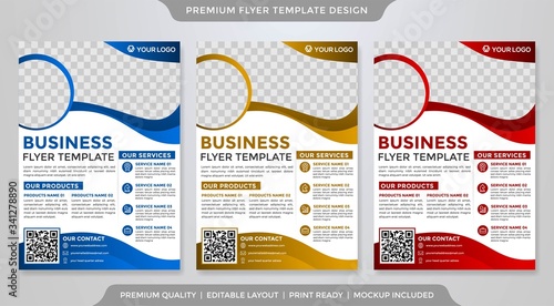 set of business flyer template with minimalist layout and modern style use for promotion kit and product publication