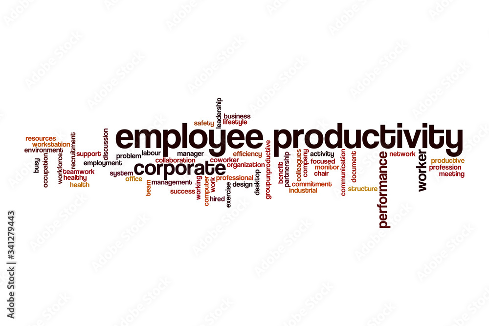 Employee productivity word cloud concept Employee productivity word cloud concept