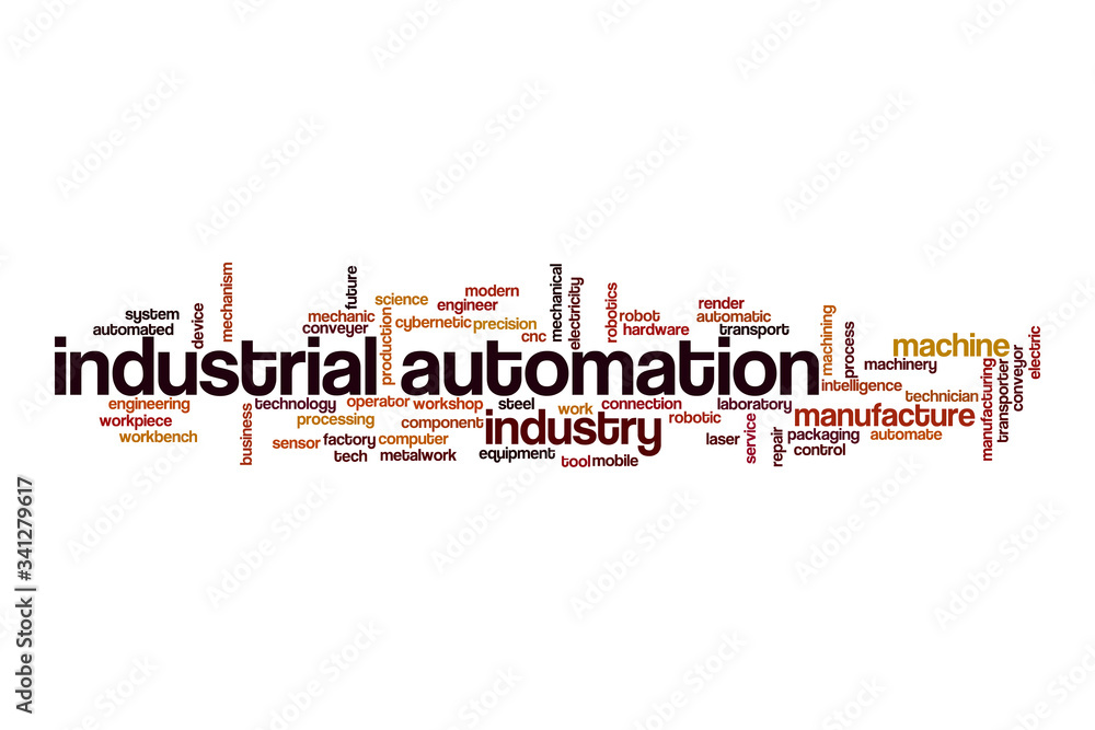 Industrial automation word cloud concept Industrial automation word cloud concept