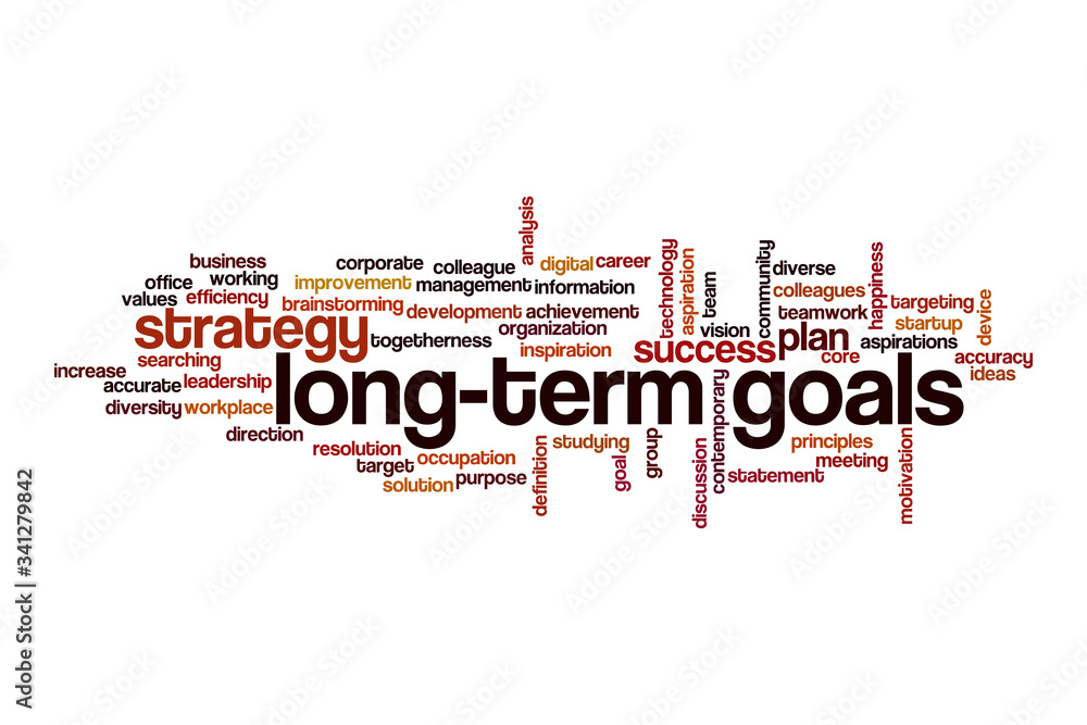 Long-term goals word cloud concept