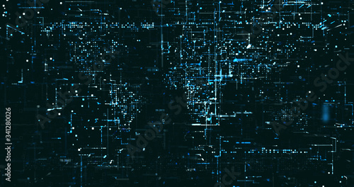 Abstract digital network data background, 3D rendering