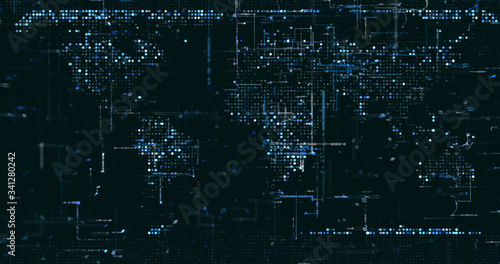 Abstract digital network data background, 3D rendering