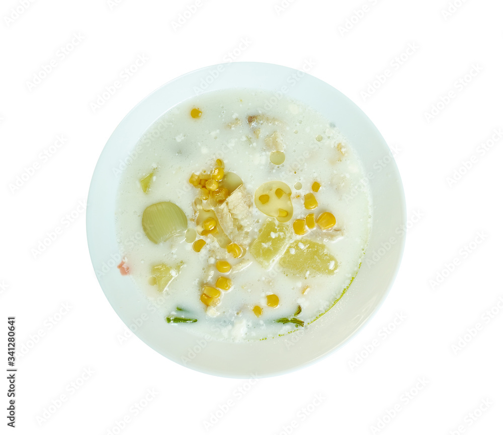 Haddock  sweetcorn soup