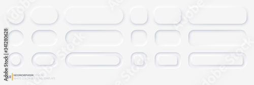 Fotótapéta White buttons in Neomorphism design style