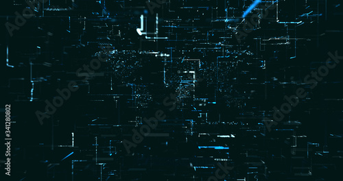 Abstract digital network data background  3D rendering