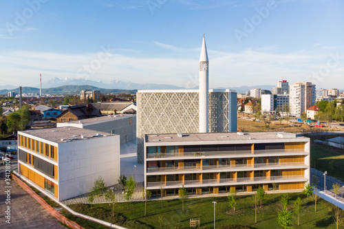 Modern archiecture of islamic religious cultural centre under construction in Ljubljana, Slovenia, Europe. photo