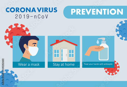 prevention coronavirus 2019 ncov and icons vector illustration design