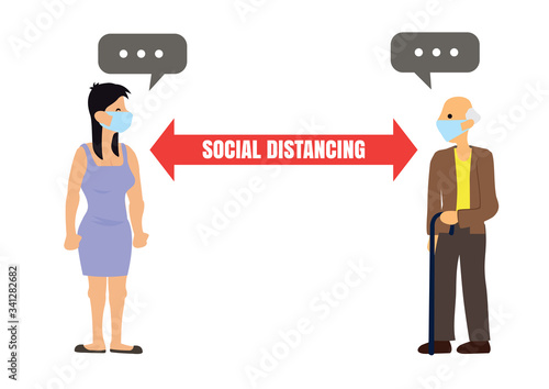 Social distancing between two person.