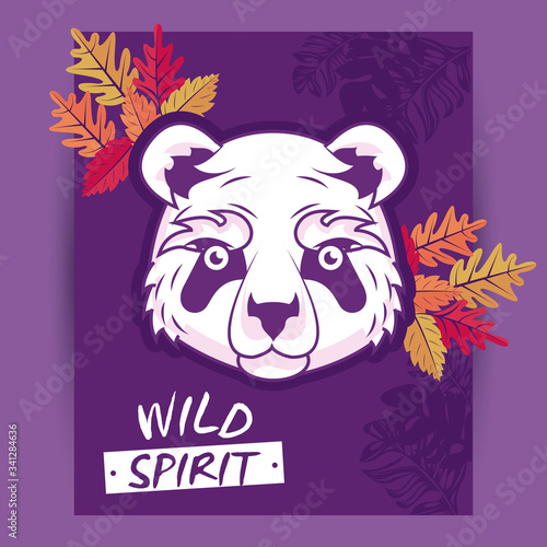 wild bear panda spirit creative design