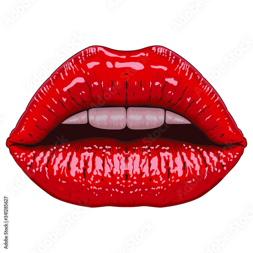 Realistic lips illustration