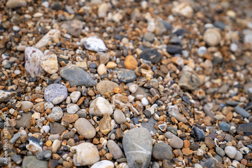 A close up of a rock and pebbles