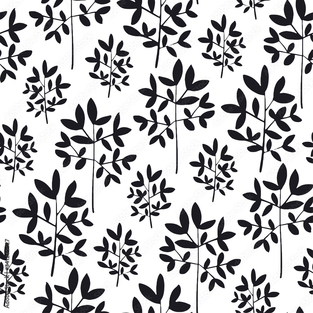 Elegant light leaves branch seamless pattern Elegant light leaves branch seamless pattern