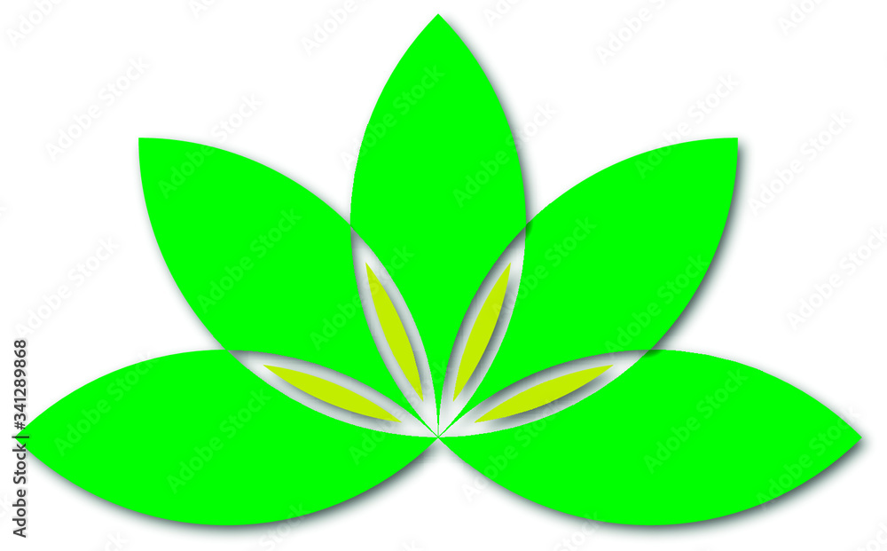green flower logo in vector 
