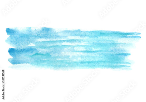 Watercolor hand painted blue splash . Watercolor sea background. 