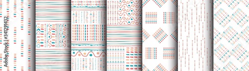 set color modern stripes seamless pattern hand drawn surface design for home. Abstract background