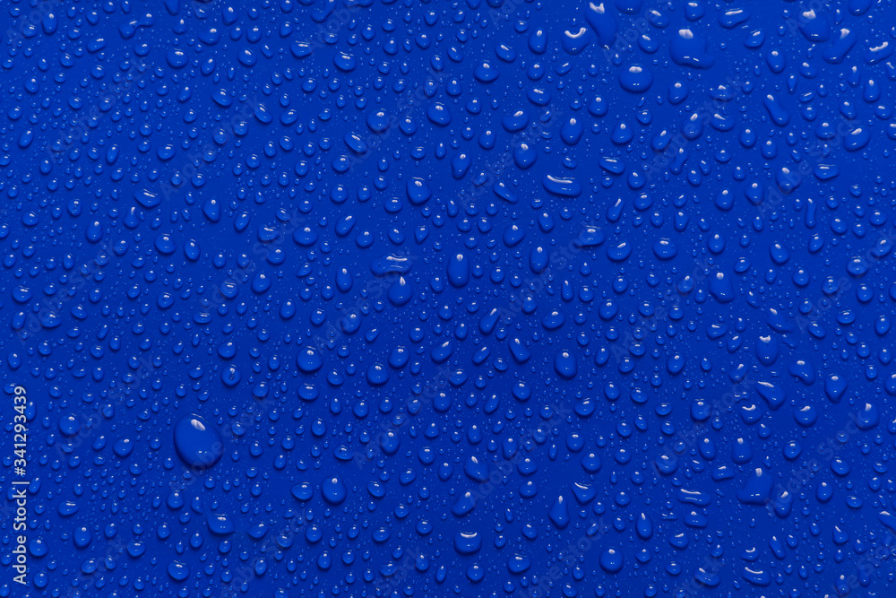 abstract water drops blue background - obrazy, fototapety, plakaty 