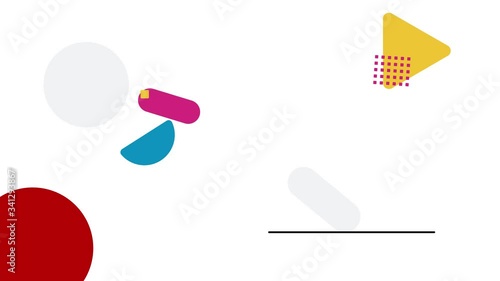 Minimal design 4K animation background. Simple retro geometric shapes motion frames. Just add text above the line.
