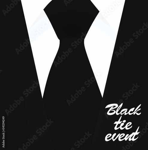 Black tie event card. vector illustration