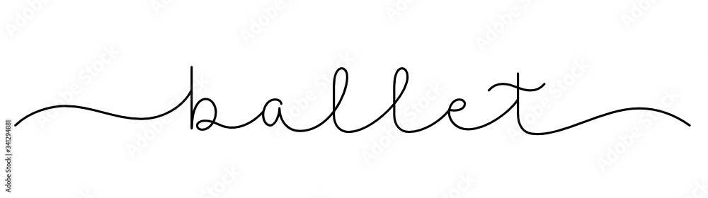 BALLET black vector monoline calligraphy banner with swashes BALLET black vector monoline calligraphy banner with swashes