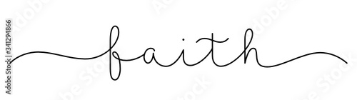 FAITH black vector monoline calligraphy banner with swashes