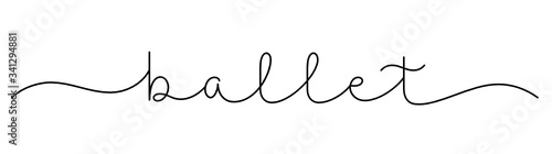 BALLET black vector monoline calligraphy banner with swashes