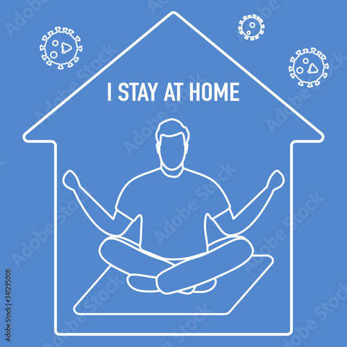 Quarantine Coronavirus People Stay home Meditation