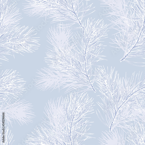 Seamless pattern with pine branches.