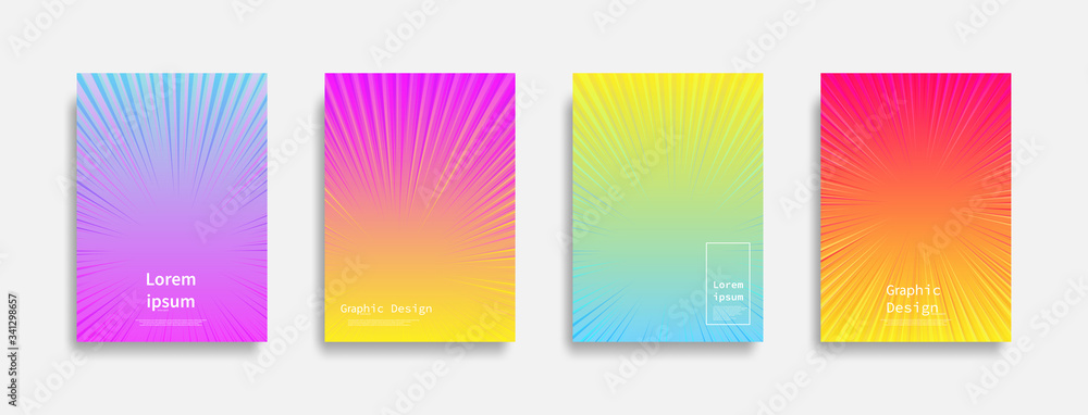Minimal covers design. colorful radial Stripes line design. Future geometric patterns. Eps10 vector.