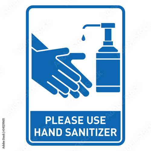 please use hand sanitizer sign vector