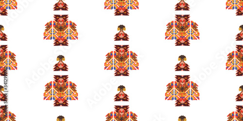 Drapery curves pagan tripe seamless pattern. Indian old surface background. Vector ornament.